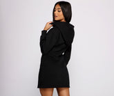 Robe mini à capuche décontractée en tricot